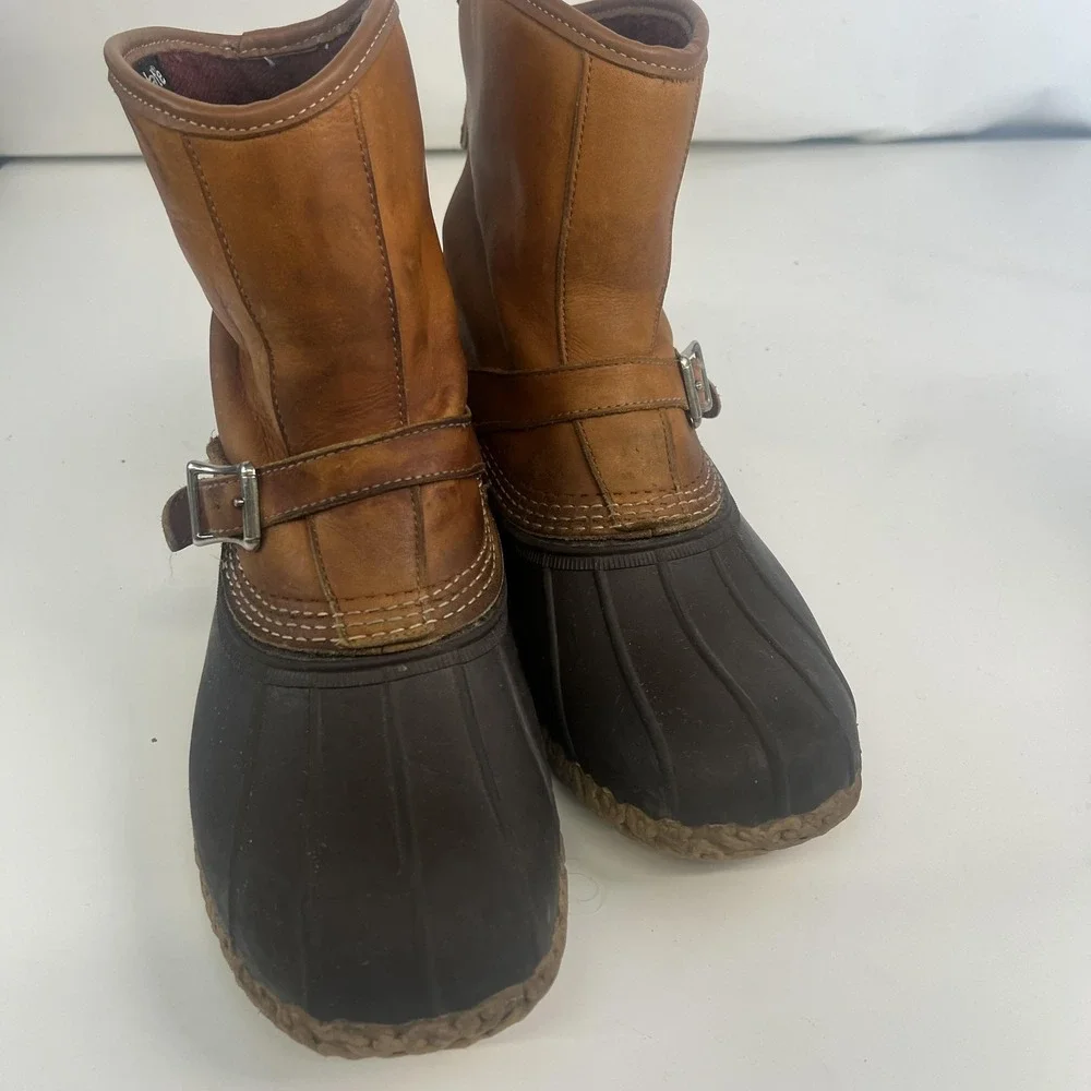 L.L. Bean Maine Hunting Shoe Snow Boots Buckle Mens 11 Brown Gore-Tex Insulated